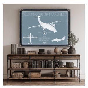 Bella Frye Home & Garden > Decor > Artwork Cessna 408 SkyCourier Aircraft Blueprint Wall Art - Original Airplane Print
