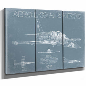 Bella Frye Home & Garden > Decor > Artwork Aero L-39 Albatros Aircraft Blueprint Wall Art - Original Aviation Plane Print