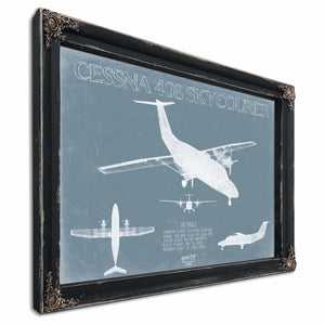 Bella Frye Home & Garden > Decor > Artwork Cessna 408 SkyCourier Aircraft Blueprint Wall Art - Original Airplane Print