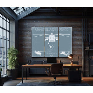 Bella Frye Home & Garden > Decor > Artwork UH-60 Blackhawk Helicopter Aircraft Blueprint Wall Art - Original Military Print