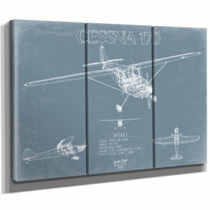 Bella Frye Home & Garden > Decor > Artwork Cessna 170 Aircraft Blueprint Wall Art - Original Airplane Print