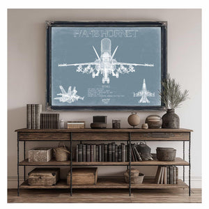 Bella Frye Home & Garden > Decor > Artwork Boeing F/A-18 Hornet Aircraft Blueprint Wall Art - Original Aviation Plane Print