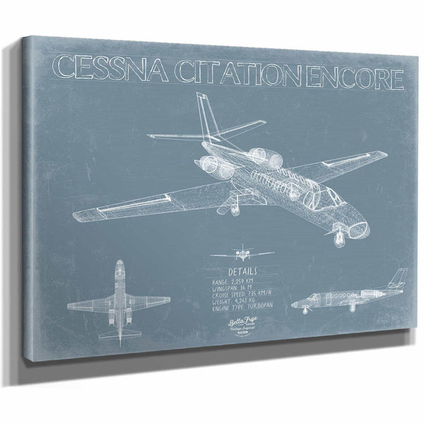 Bella Frye Home & Garden > Decor > Artwork Cessna Citation Encore Aircraft Blueprint Wall Art - Original Airplane Print
