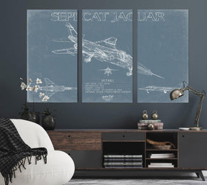 Bella Frye Home & Garden > Decor > Artwork SEPECAT Jaguar Aircraft Blueprint Wall Art - Original Fighter Plane Print