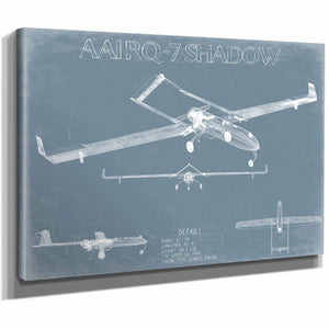 Bella Frye Home & Garden > Decor > Artwork AAI RQ-7 Shadow Aircraft Blueprint Wall Art - Original UAV Print