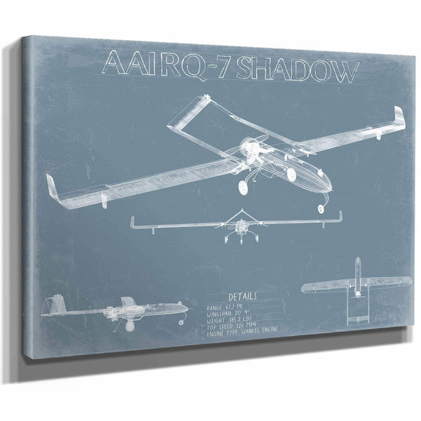 Bella Frye Home & Garden > Decor > Artwork AAI RQ-7 Shadow Aircraft Blueprint Wall Art - Original UAV Print