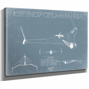 Bella Frye Home & Garden > Decor > Artwork Northrop Grumman Bat UAV Blueprint Wall Art - Original UAV Print