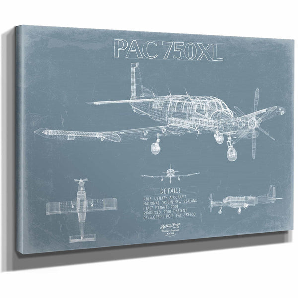 Bella Frye Home & Garden > Decor > Artwork PAC 750XL Skydiving Aircraft Blueprint Wall Art - Original Plane Print