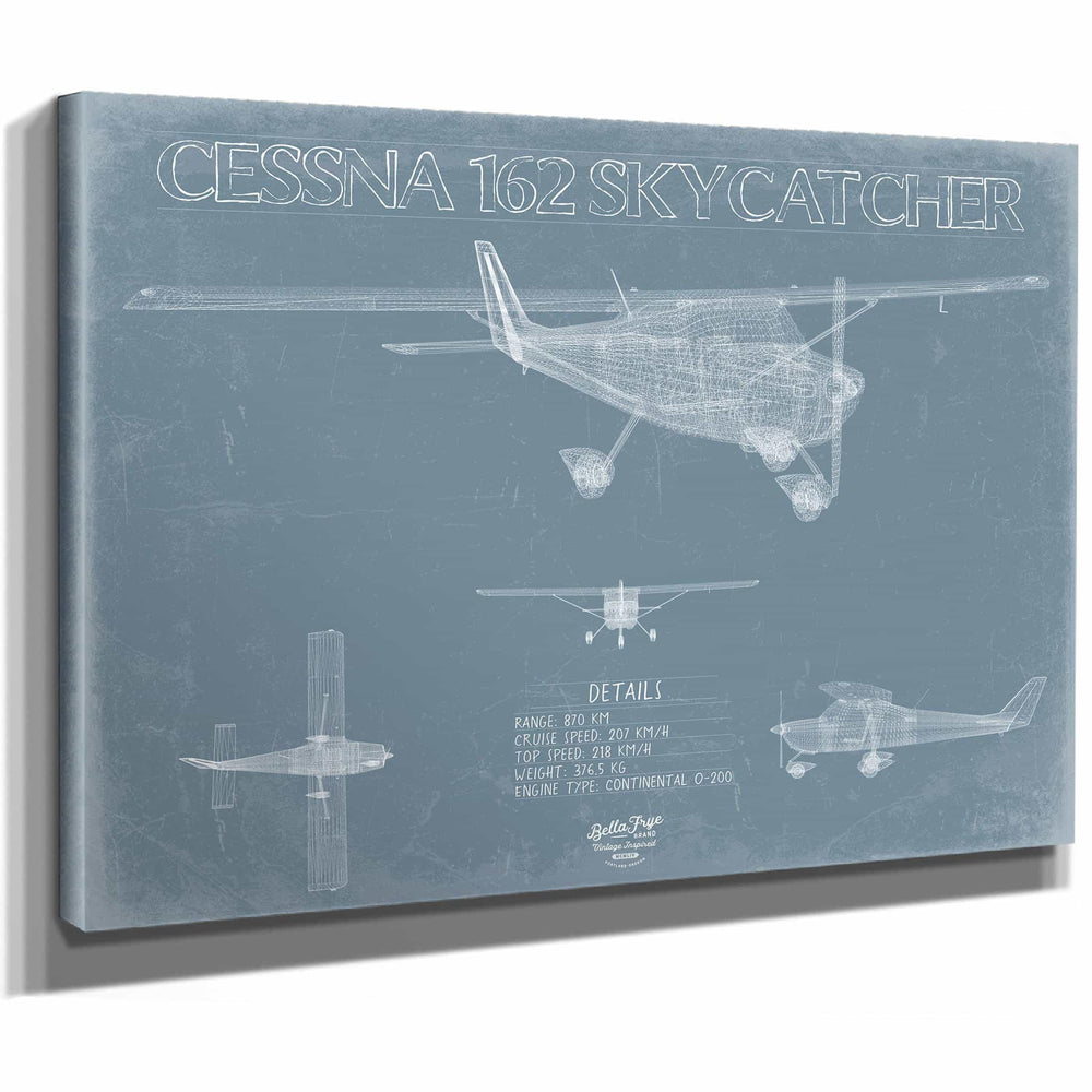Bella Frye Home & Garden > Decor > Artwork Cessna 162 Skycatcher Aircraft Blueprint Wall Art - Original Airplane Print