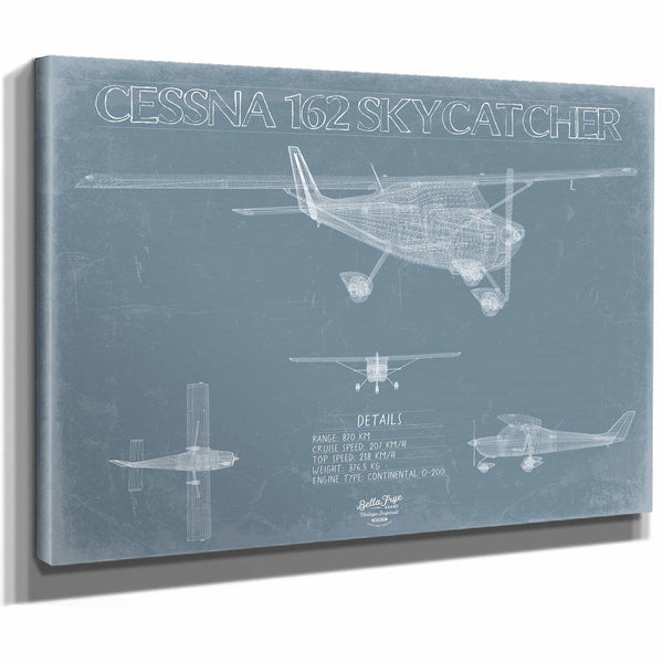 Bella Frye Home & Garden > Decor > Artwork Cessna 162 Skycatcher Aircraft Blueprint Wall Art - Original Airplane Print