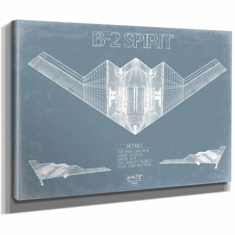Bella Frye Home & Garden > Decor > Artwork Northrop Grumman B-2 Spirit Aircraft Blueprint Wall Art - Original Aviation Plane Print