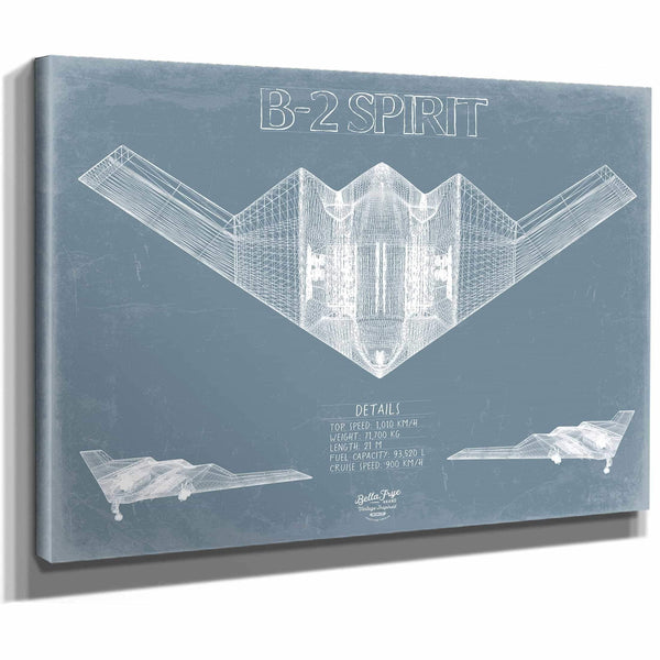 Bella Frye Home & Garden > Decor > Artwork Northrop Grumman B-2 Spirit Aircraft Blueprint Wall Art - Original Aviation Plane Print