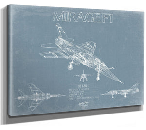 Bella Frye Home & Garden > Decor > Artwork Dassault Mirage F1 Aircraft Blueprint Wall Art - Original Fighter Plane Print
