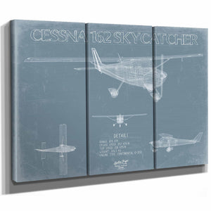 Bella Frye Home & Garden > Decor > Artwork Cessna 162 Skycatcher Aircraft Blueprint Wall Art - Original Airplane Print