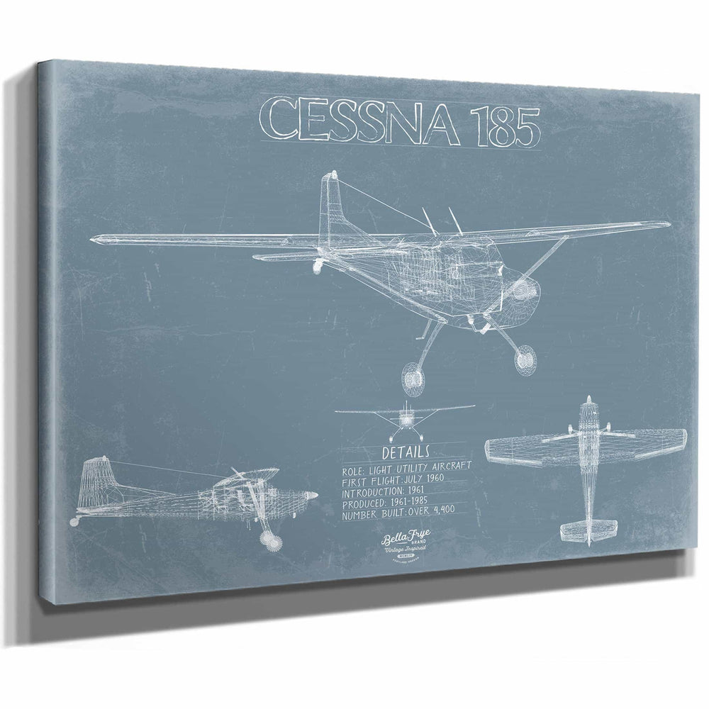 Bella Frye Home & Garden > Decor > Artwork Cessna 185 Skywagon Aircraft Blueprint Wall Art - Original Airplane Print