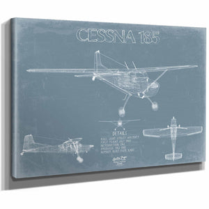 Bella Frye Home & Garden > Decor > Artwork Cessna 185 Skywagon Aircraft Blueprint Wall Art - Original Airplane Print