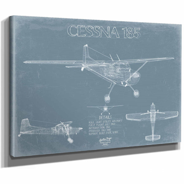 Bella Frye Home & Garden > Decor > Artwork Cessna 185 Skywagon Aircraft Blueprint Wall Art - Original Airplane Print