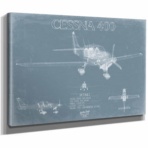 Bella Frye Home & Garden > Decor > Artwork Cessna 400 TTx Aircraft Blueprint Wall Art - Original Airplane Print