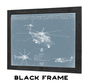 Bella Frye Home & Garden > Decor > Artwork Sikorsky CH-53E Super Stallion Aircraft Blueprint Wall Art - Original Jet Aviation Print