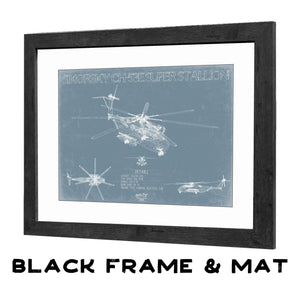 Bella Frye Home & Garden > Decor > Artwork Sikorsky CH-53E Super Stallion Aircraft Blueprint Wall Art - Original Jet Aviation Print