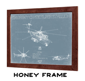 Bella Frye Home & Garden > Decor > Artwork Sikorsky CH-53E Super Stallion Aircraft Blueprint Wall Art - Original Jet Aviation Print