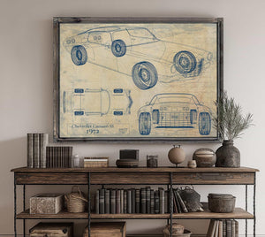 Bella Frye Vintage 1972 Camaro SS Car Art - Gifts for Guys - Original Vehicle Print