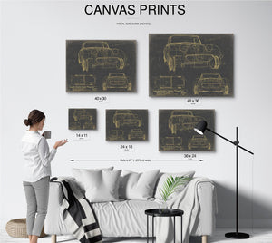 Bella Frye Vintage 1960s Car Art, Original Gifts for Guys  - Man Cave Ideas