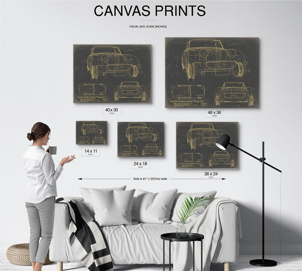 Bella Frye Vintage 1960s Car Art, Original Gifts for Guys  - Man Cave Ideas