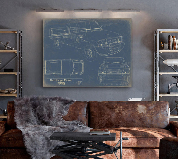 Bella Frye 1998 Truck Model Mancave Blueprint Art