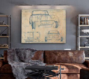 Bella Frye Vintage 1960s Car Art, Original Gifts for Guys  - Man Cave Ideas