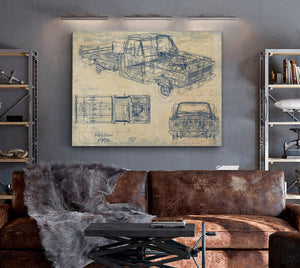Bella Frye 1970 Ford F100 Truck Model Mancave Blueprint Art