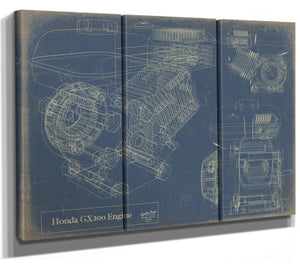 Bella Frye Vintage GX200 Engine Print,  Original Blueprint Canvas