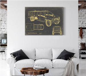 Bella Frye Vintage Rescue Truck Model Mancave Blueprint Art