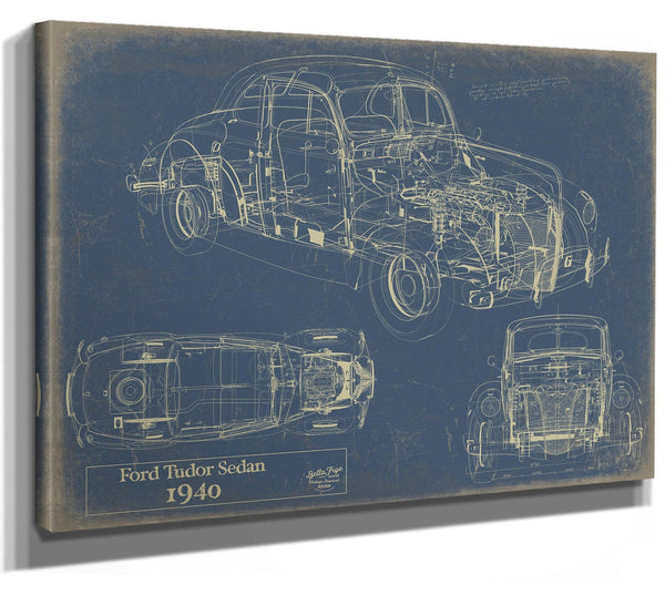 Bella Frye 1940 Ford Tudor Sedan Blueprint: Vintage Auto Patent Art