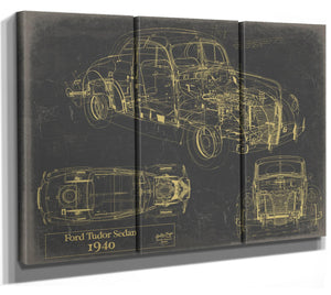 Bella Frye 1940 Ford Tudor Sedan Blueprint: Vintage Auto Patent Art