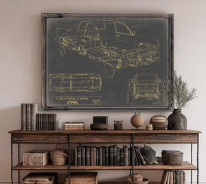 Bella Frye Vintage 1998 Chevrolet C1500 Model Mancave Blueprint Art