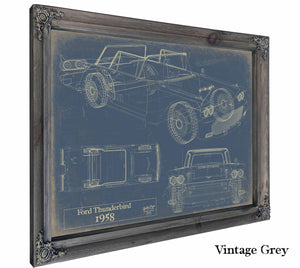 Bella Frye Vintage 1958 Ford Thunderbird Vehicle Patent Art - Gifts for Dad  - Original Vehicle Print
