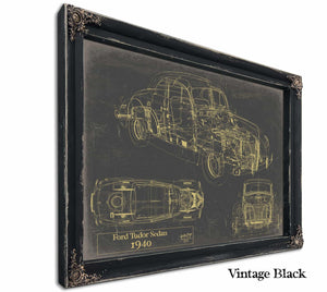 Bella Frye 1940 Ford Tudor Sedan Blueprint: Vintage Auto Patent Art