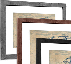 Bella Frye Vintage 1957 Chevy Bel Air Police Car Blueprint - Gifts for Boyfriend  - Original Auto Poster