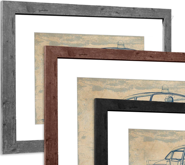 Bella Frye Vintage 1957 Chevy Bel Air Police Car Blueprint - Gifts for Boyfriend  - Original Auto Poster