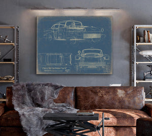 Bella Frye Vintage 1957 Chevy Bel Air Police Car Blueprint - Gifts for Boyfriend  - Original Auto Poster