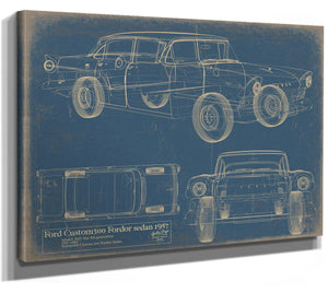 Bella Frye 1957 Ford Sedan Vehicle Patent Art - Gifts for Dad  - Original Vehicle Print