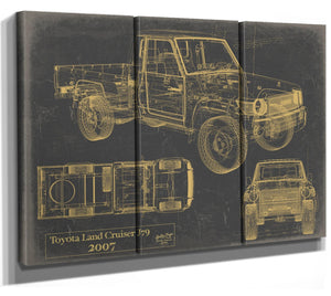 Bella Frye 2007 Truck Model Original Wall Art, Original Blueprint Canvas Drawing