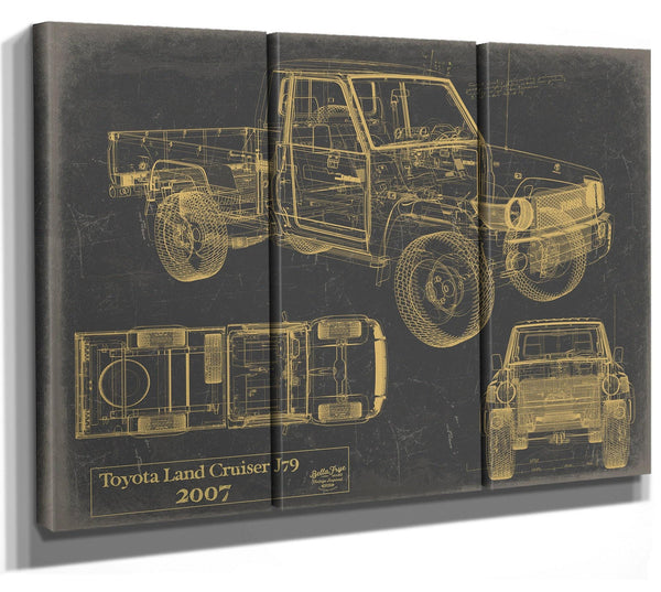 Bella Frye 2007 Truck Model Original Wall Art, Original Blueprint Canvas Drawing