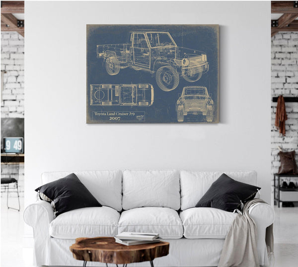 Bella Frye 2007 Truck Model Original Wall Art, Original Blueprint Canvas Drawing