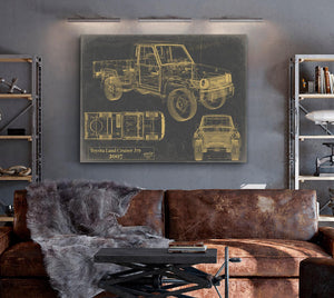 Bella Frye 2007 Truck Model Original Wall Art, Original Blueprint Canvas Drawing