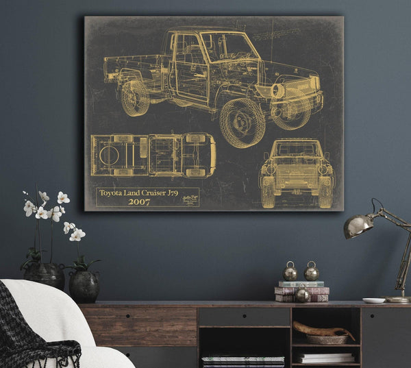 Bella Frye 2007 Truck Model Original Wall Art, Original Blueprint Canvas Drawing