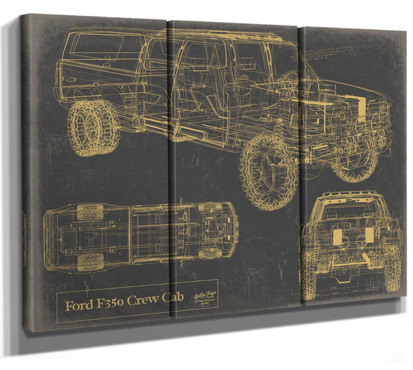 Bella Frye Vintage 2020's Truck Model Mancave Blueprint Art