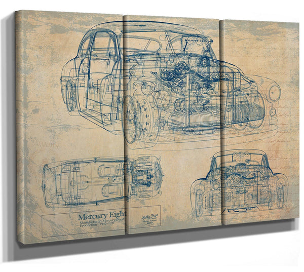 Bella Frye Vintage 1950s Car Art - Gifts for Guys  - Original Vehicle Print