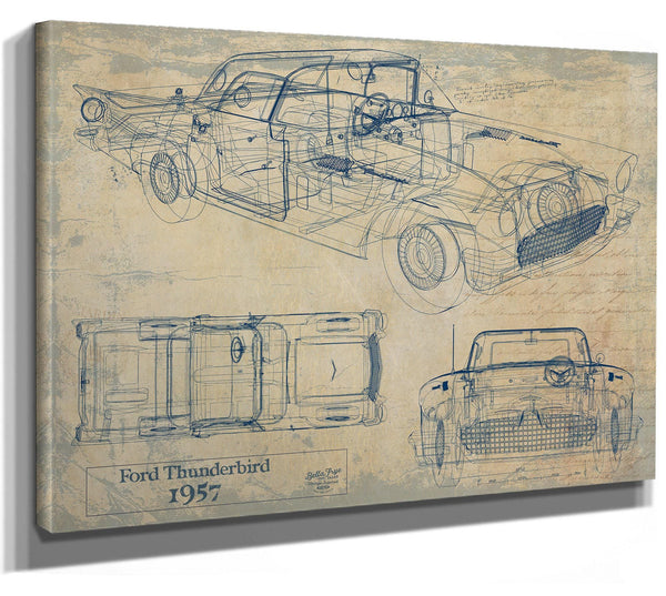 Bella Frye 1957 Ford Thunderbird Vehicle Patent Art - Gifts for Dad  - Original Vehicle Print